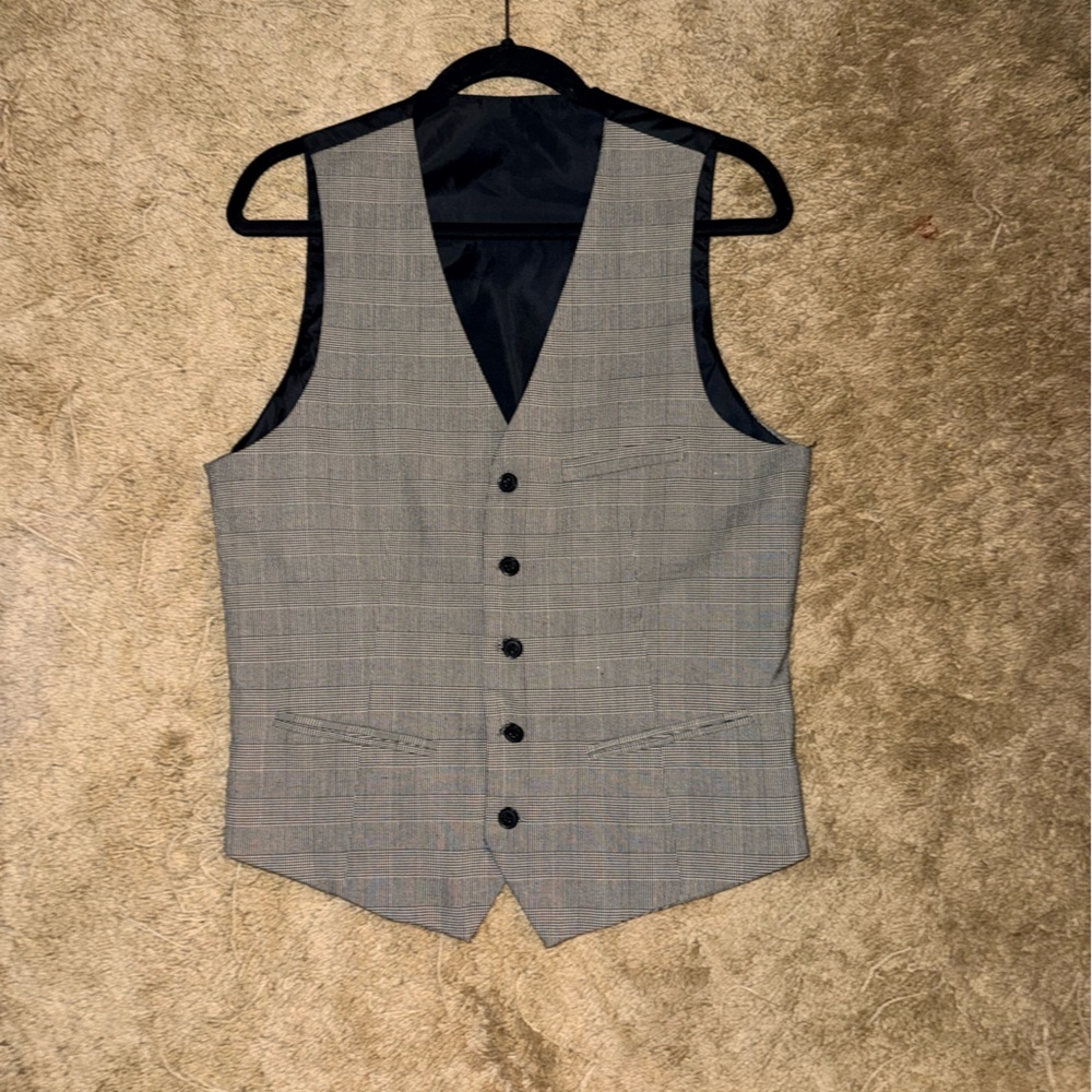 H&M Gray Plaid Vest